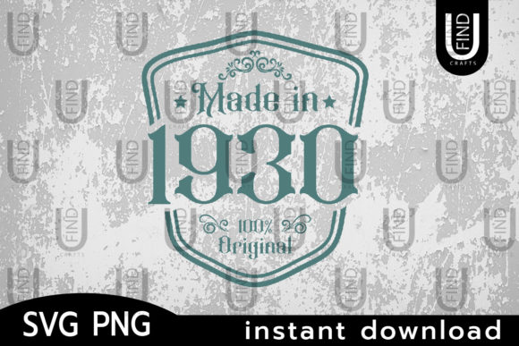 Made in 1930 Svg, Birthday Svg Label