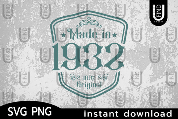 Made in 1932 Svg, Birthday Svg Label