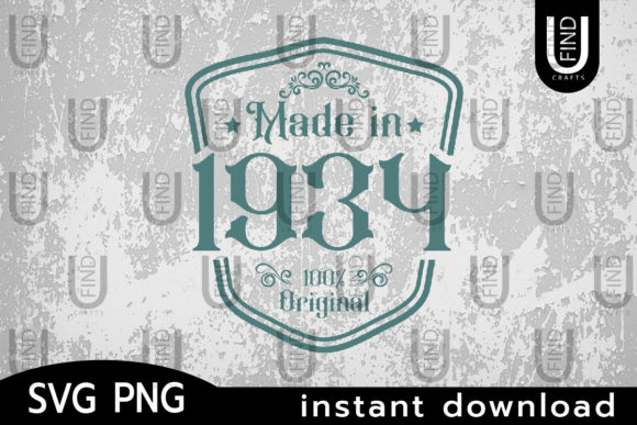 Made in 1934 Svg, Birthday Svg Label