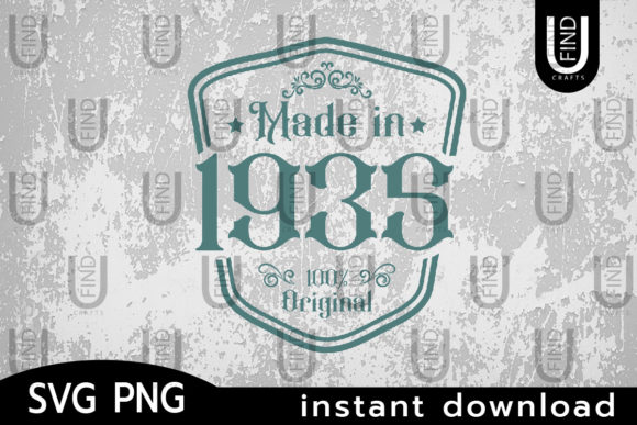 Made in 1935 Svg, Birthday Svg Label