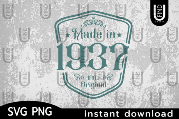 Made in 1937 Svg, Birthday Svg Label