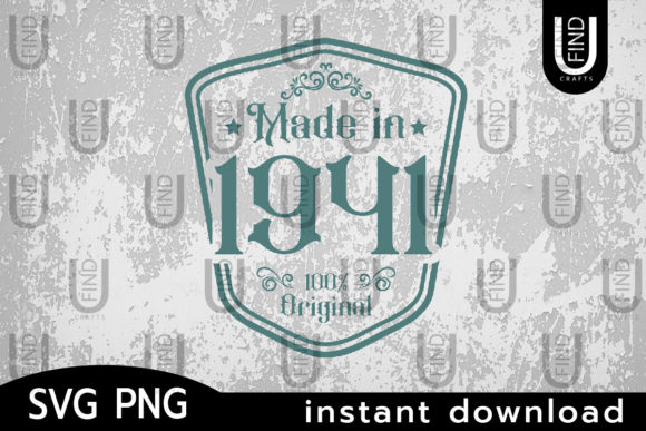 Made in 1941 Svg, Birthday Svg Label