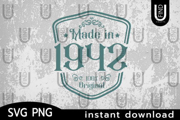 Made in 1942 Svg, Birthday Svg Label