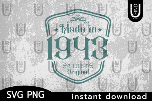Made in 1943 Svg, Birthday Svg Label