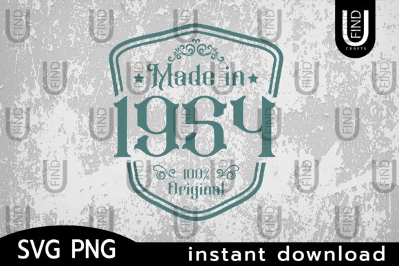 Made in 1954 Svg, Birthday Svg Label