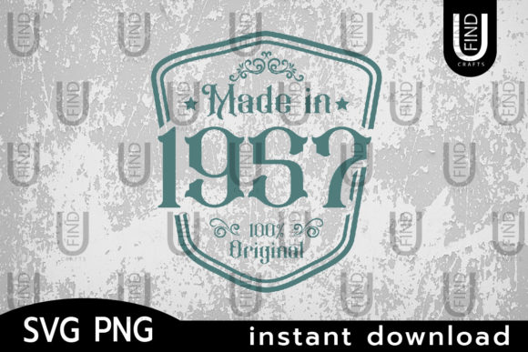 Made in 1957 Svg, Birthday Svg Label